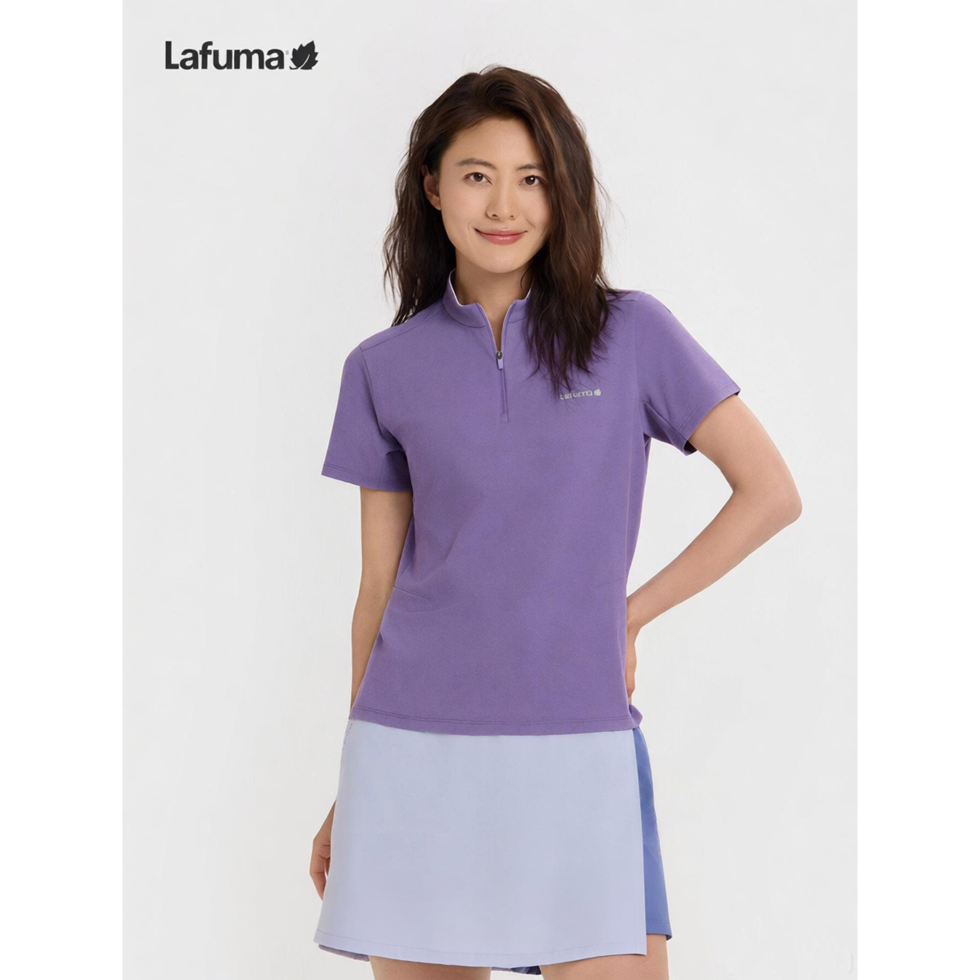 LAFUMA乐飞叶户外运动吸湿速干短袖T恤女防晒UPF40+半拉链打底衫