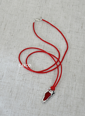 fever同款小众设计红绳项链女 ins简约高级感几何爱心吊坠毛衣链