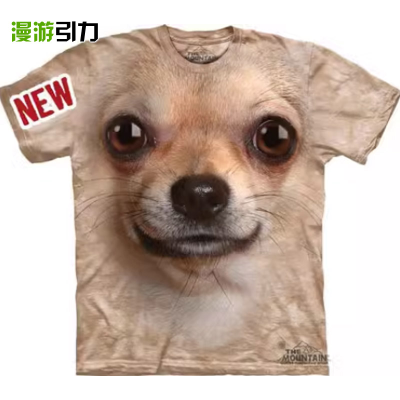 正版清倉(cāng)The mountain美版3D T恤夏立體動(dòng)物短袖男大碼胖扎染清倉(cāng)
