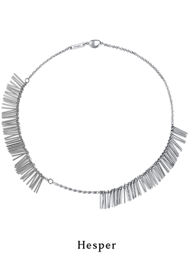 HESPER垂坠流苏项链金银拼色纯银锁骨链 小众气质原创设计师品牌