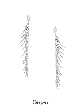 HESPER 山隐系列 片羽 长流苏纯银耳环简约气质长款女 独立设计