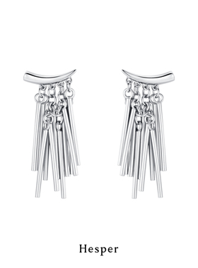 HESPER 矛盾系列 剑刃垂坠流苏纯银耳环 原创设计