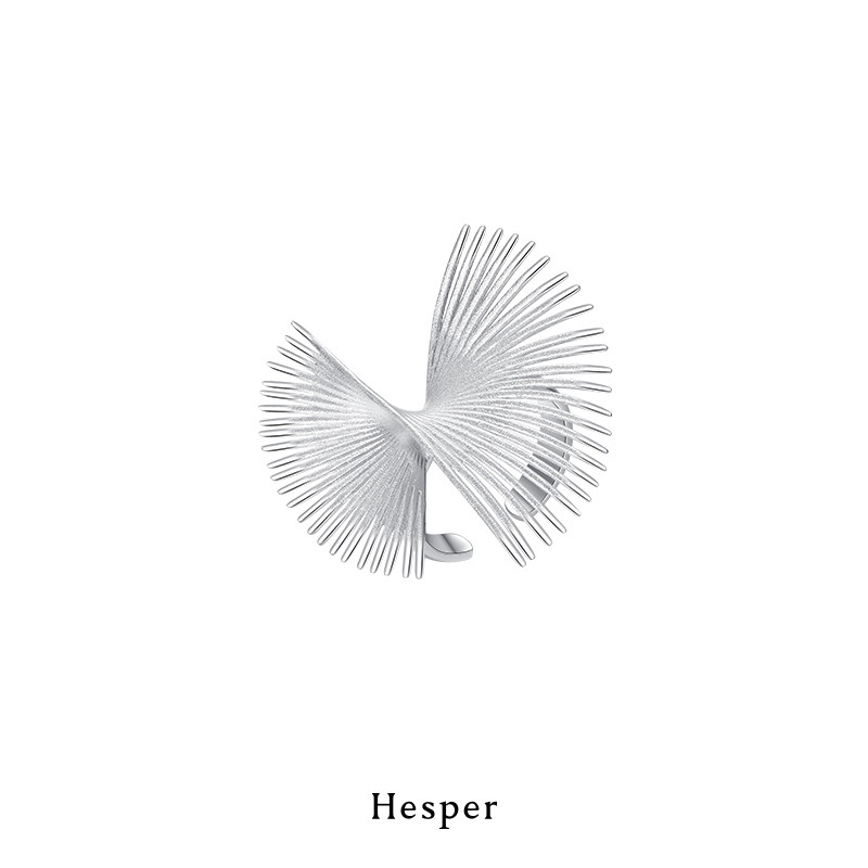 hesper山隐系列仙鹤羽翼925纯银戒指女开口可调节 设计师品牌