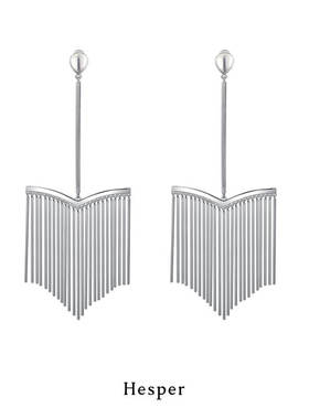 HESPER 绮丽之寂系列 垂坠流苏摇曳花枝造型纯银耳环 独立设计