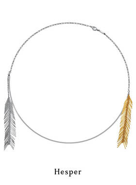 HESPER 绮丽之寂系列 垂坠流苏不对称枝条造型纯银项链 独立设计