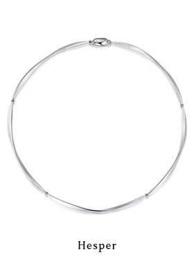 HESPER维纳斯系列翻折线条项链925纯银锁骨链小众原创设计师品牌