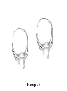 HESPER流动感雕塑纯银耳环女小众高级设计感圈圈耳钉原创气质耳饰