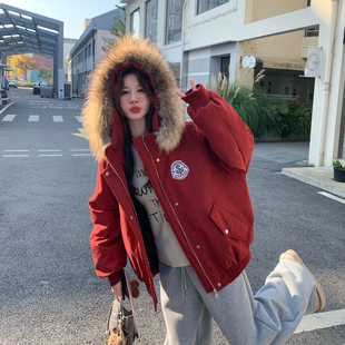 P275 现货数据好 2652 90白鸭绒派克羽绒服配毛领2C285 K408 新款