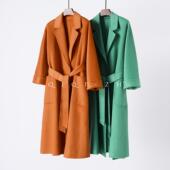 大衣 不败经典 双面手缝水波纹baby小山羊绒长款 手缝毛呢外套