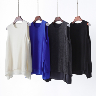 背心 桑蚕丝内里双层无袖 上衣 针织山羊绒 品质好货