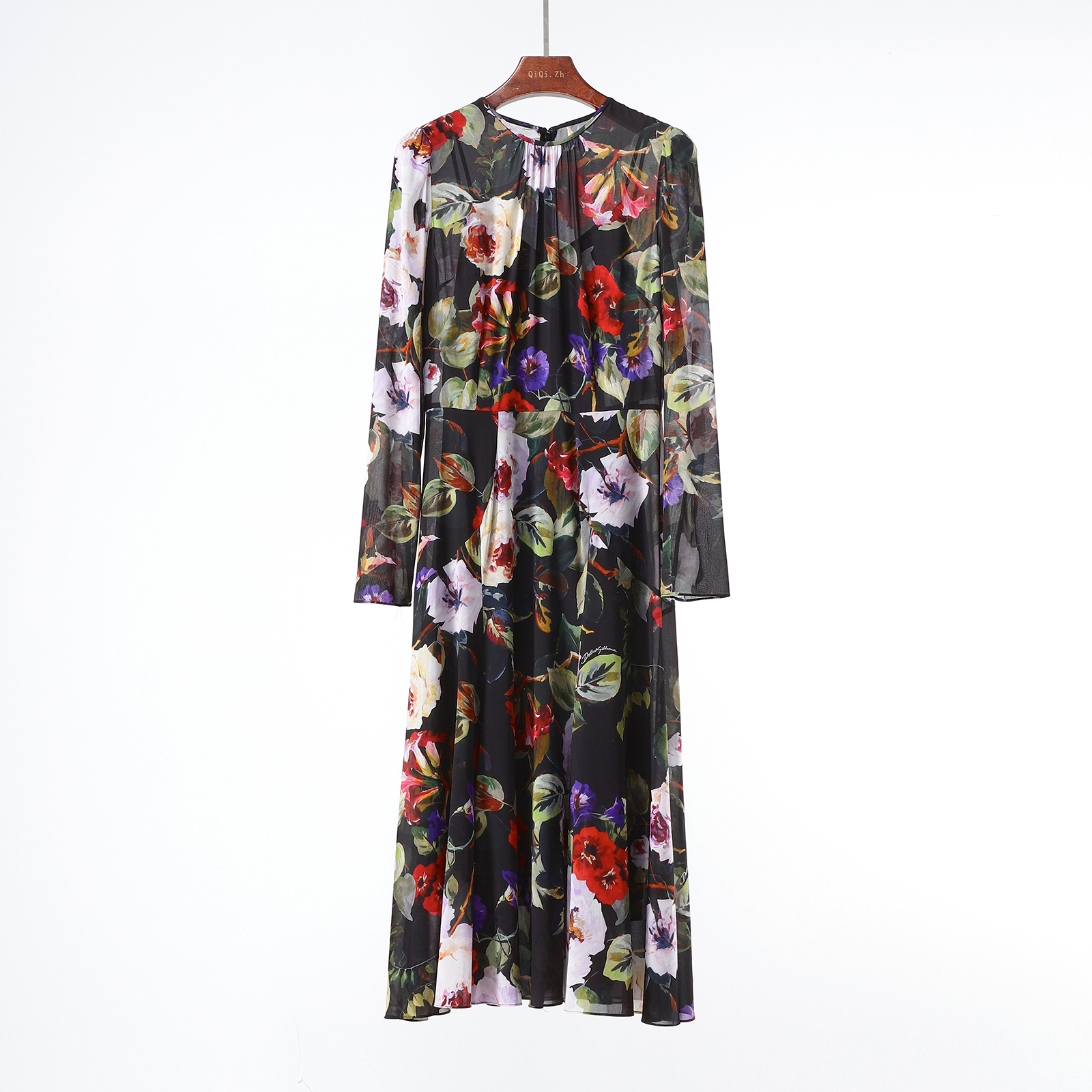 西西里真丝印花连衣裙