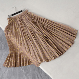 轻盈浪漫大裙摆 重磅真丝双绉风琴褶高腰长款桑蚕丝半身裙