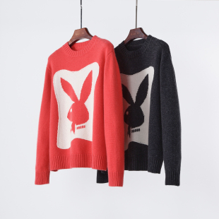 套头休闲大毛衣 重磅山羊绒卡通毛针织衫 减龄休闲 秋冬新款