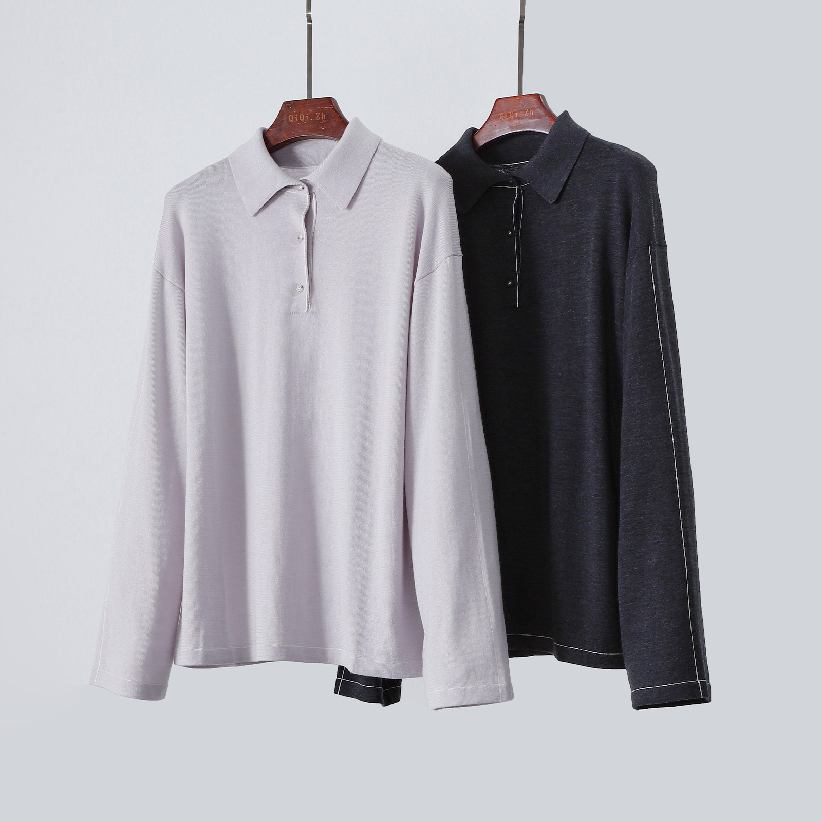 中性风男女款 精纺真丝羊毛polo领子长袖休闲抬头针织衫 早秋毛衣,女装/女士精品,POLO衫,淘宝优惠券,粉丝福利购,淘宝优惠卷