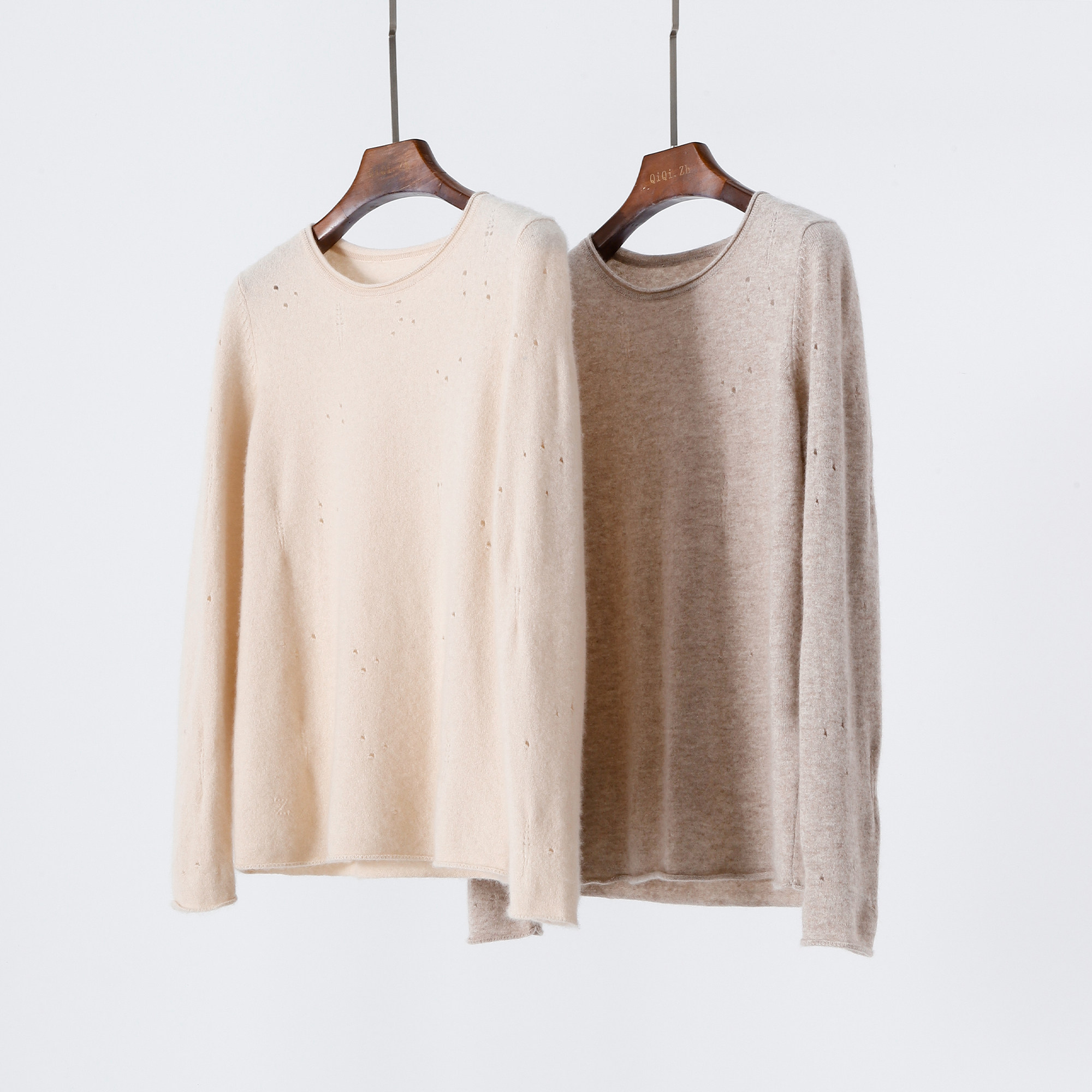 儒雅基础款 卷边羊绒衫女长袖圆领针织衫秋冬保暖毛衣打底衫,女装/女士精品,羊绒衫,淘宝优惠券,粉丝福利购,淘宝优惠卷