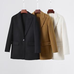 儒雅绅士 双面手缝山羊绒极简一粒扣西装外套 双面尼手工西服