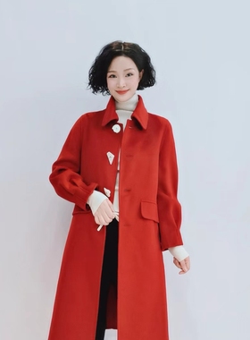 4069 时尚洋气高端中长款秋冬显瘦气质百搭双面呢大衣