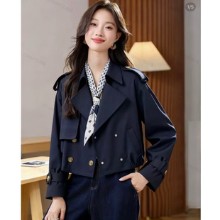 高级双排扣翻领短款 时尚 百搭外套MAN 春秋款 W323