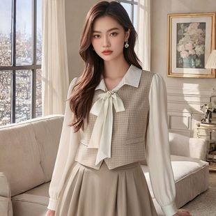 气质减龄小香风拼接时尚 新款 显瘦两件套套裙JR 秋季 5656