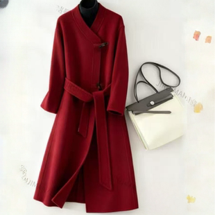 显瘦双面呢外套MAN 洋气气质翻领中长款 N601 秋冬时尚