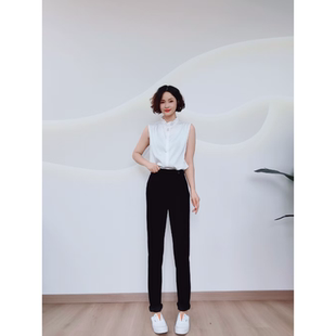 K055春夏秋黑色时尚 子 气质休闲显瘦百搭裤