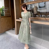 中长款 2035 连衣裙JR 法式 镂空泡泡袖 夏季 新款