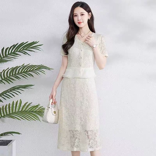 2109 夏季新款气质减龄女神范遮肚子显瘦假两件连衣裙