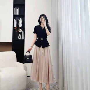 D0871两件套夏季 轻奢显瘦百搭套裙QL 新时尚