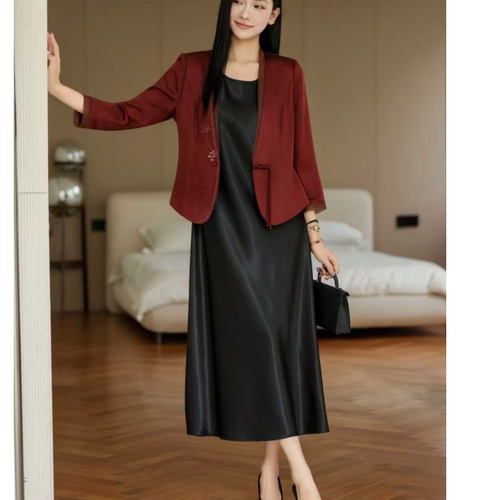 3311 春秋款新中式高端大气洋气两件套套裙