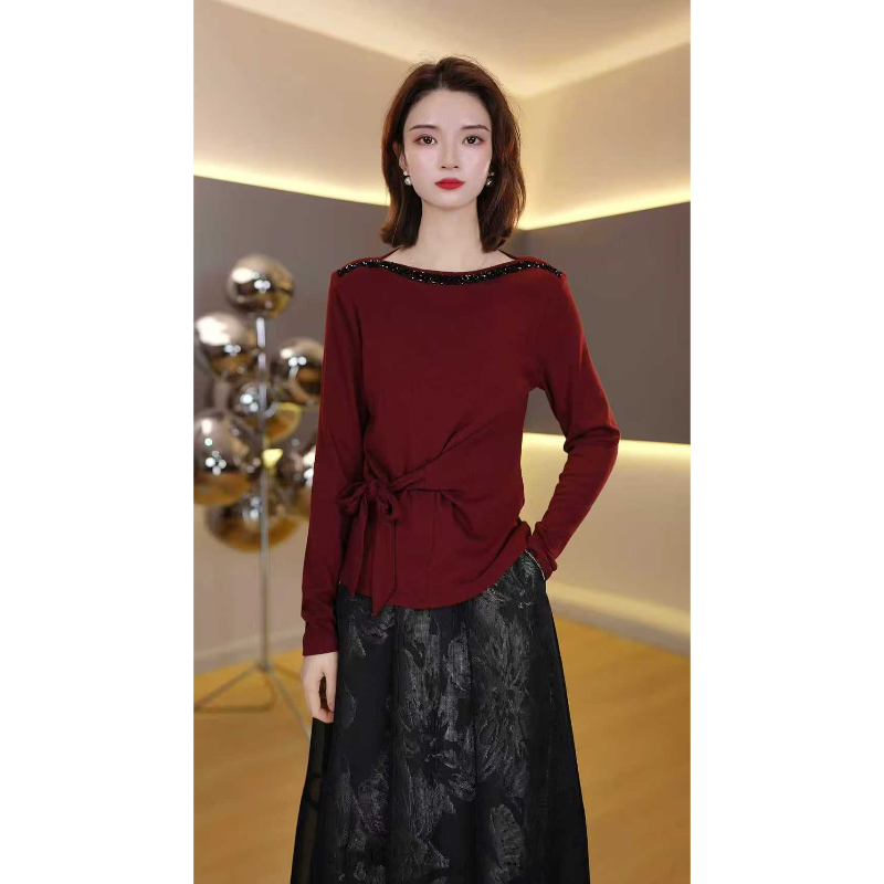 1549 秋季新款洋气气质优雅系带收腰显瘦百搭长袖小衫,女装/女士精品,卫衣/绒衫,淘宝优惠券,粉丝福利购,淘宝优惠卷