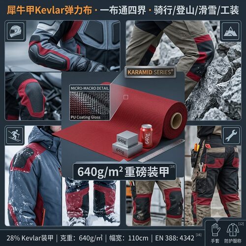 640g凯夫拉弹力耐磨布EN388