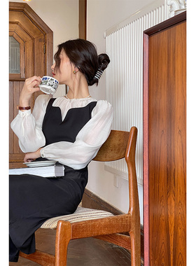 The Peach 21A/丝润光泽·复古法式flapper假两件吊带连衣裙