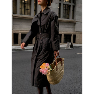 H廓形剪裁·双层夹衬法式 21A 极简风前挡片设计感风衣 Peach The