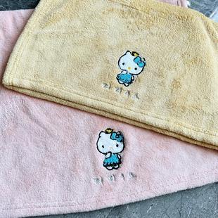 阿里郎珊瑚绒卡通Kitty吸水性强柔软擦汗洗脸巾干发大毛巾家用