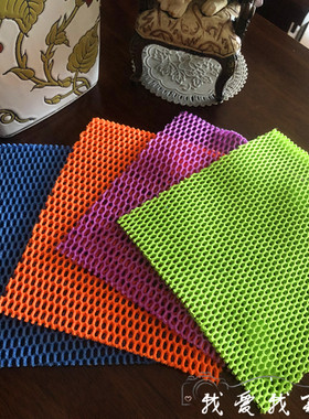 3D网眼竹纤维洗碗布彩色刷碗抹布加厚不沾油清洁巾厨房毛巾4条