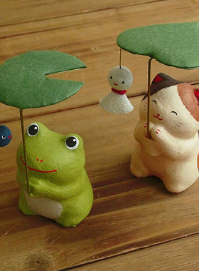 龙虎堂和纸祈愿招福日式桌面摆件