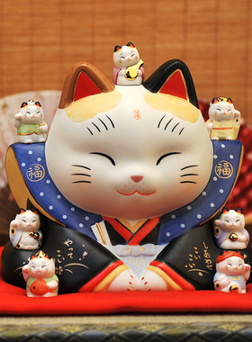 七福神招财猫摆件药师窑