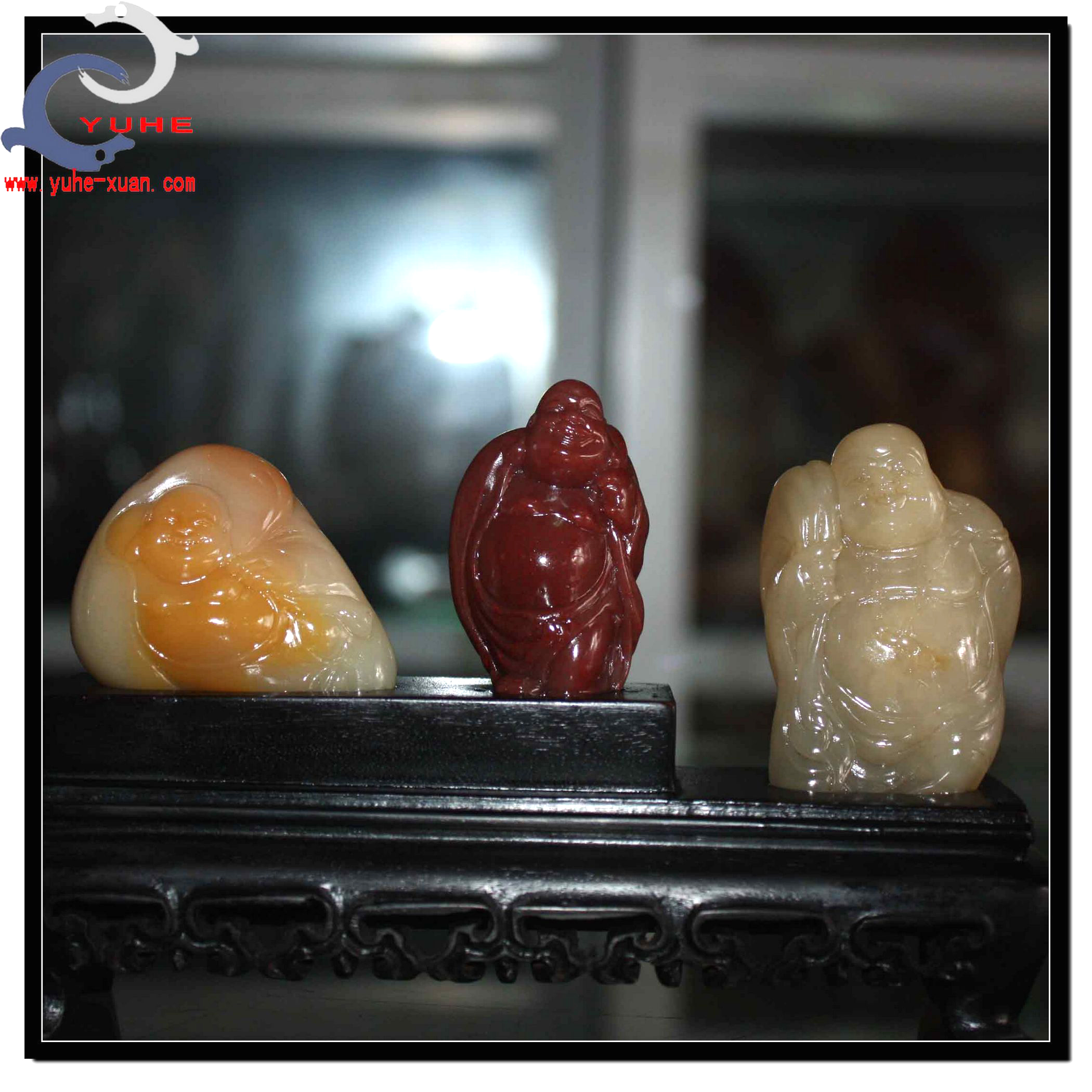 寿山石精摆件 国石真品 芙蓉冻石 福在眼前 弥勒摆件【裕和轩】H7