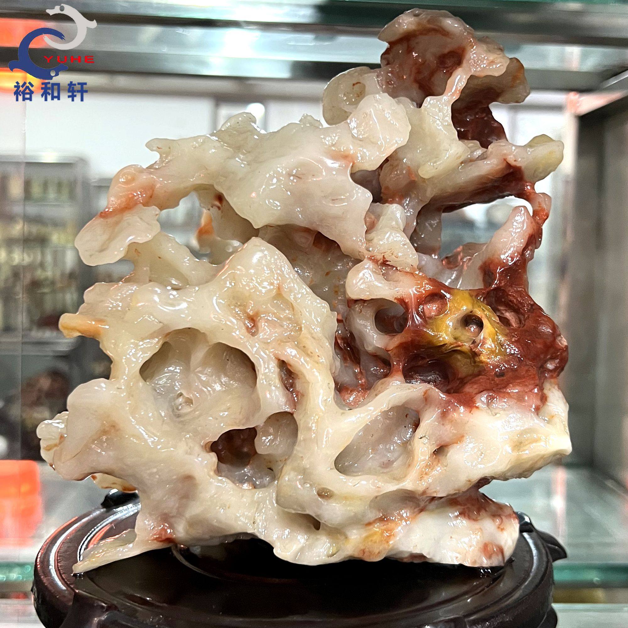 寿山石原石摆件 三彩芙蓉冻石 花开富贵精品居家装饰【裕和轩】A8