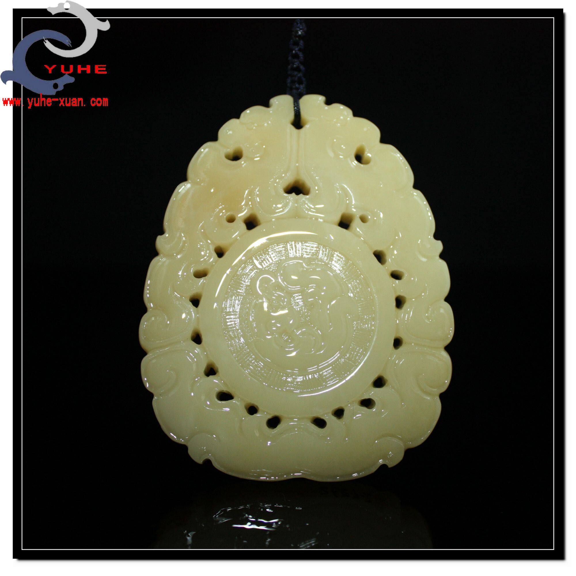 奔驰宝马车挂 寿山石挂件芙蓉石 精品螭龙手牌挂牌【裕和轩】E7-2