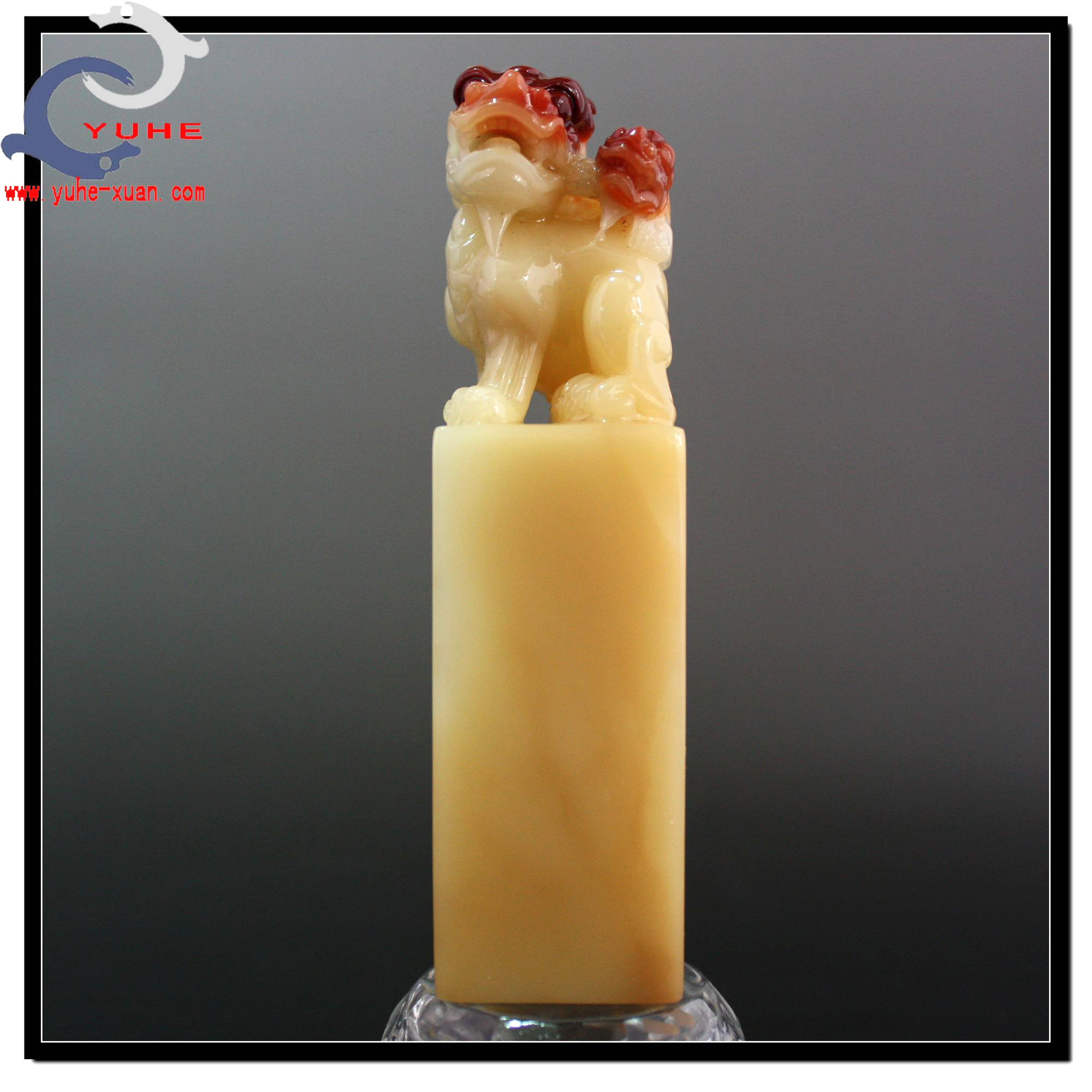 寿山石精品印章 老性芙蓉冻石 鸿运当头狮子印章【裕和轩】A78-3