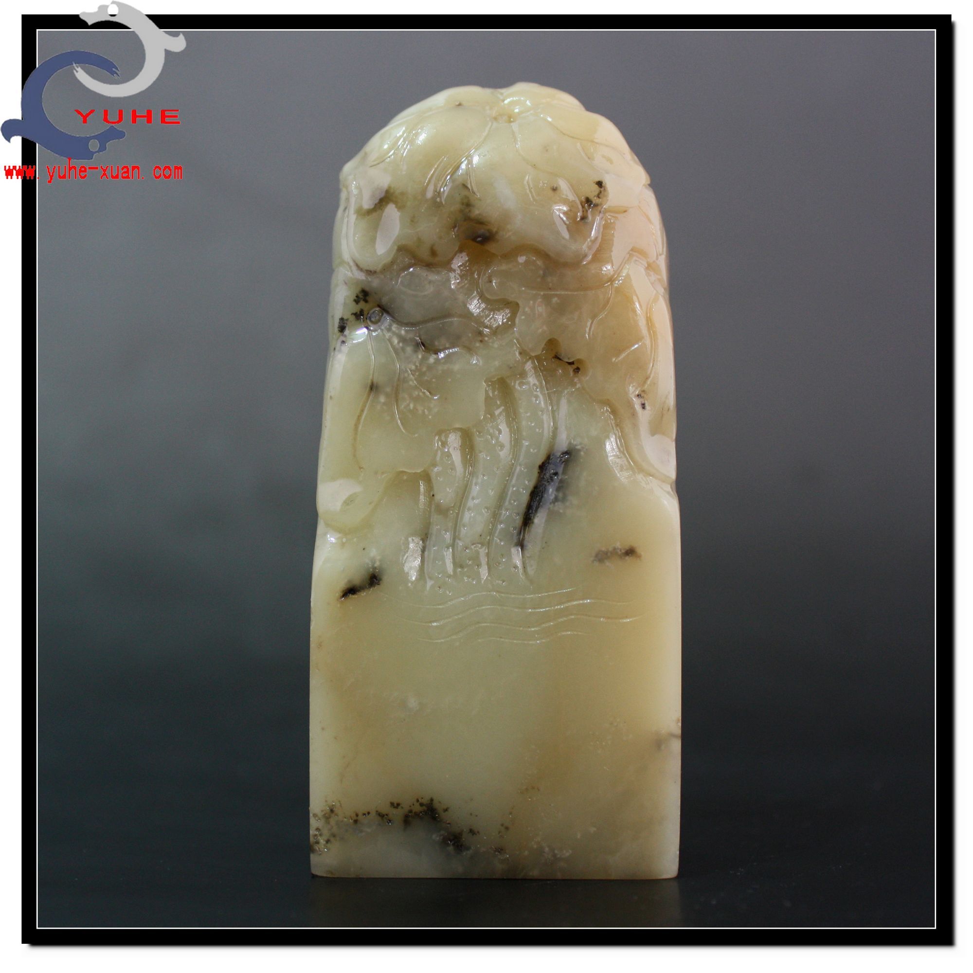 寿山石印章 国石真品 芙蓉石 荷花印钮章书法篆刻章【裕和轩】E69