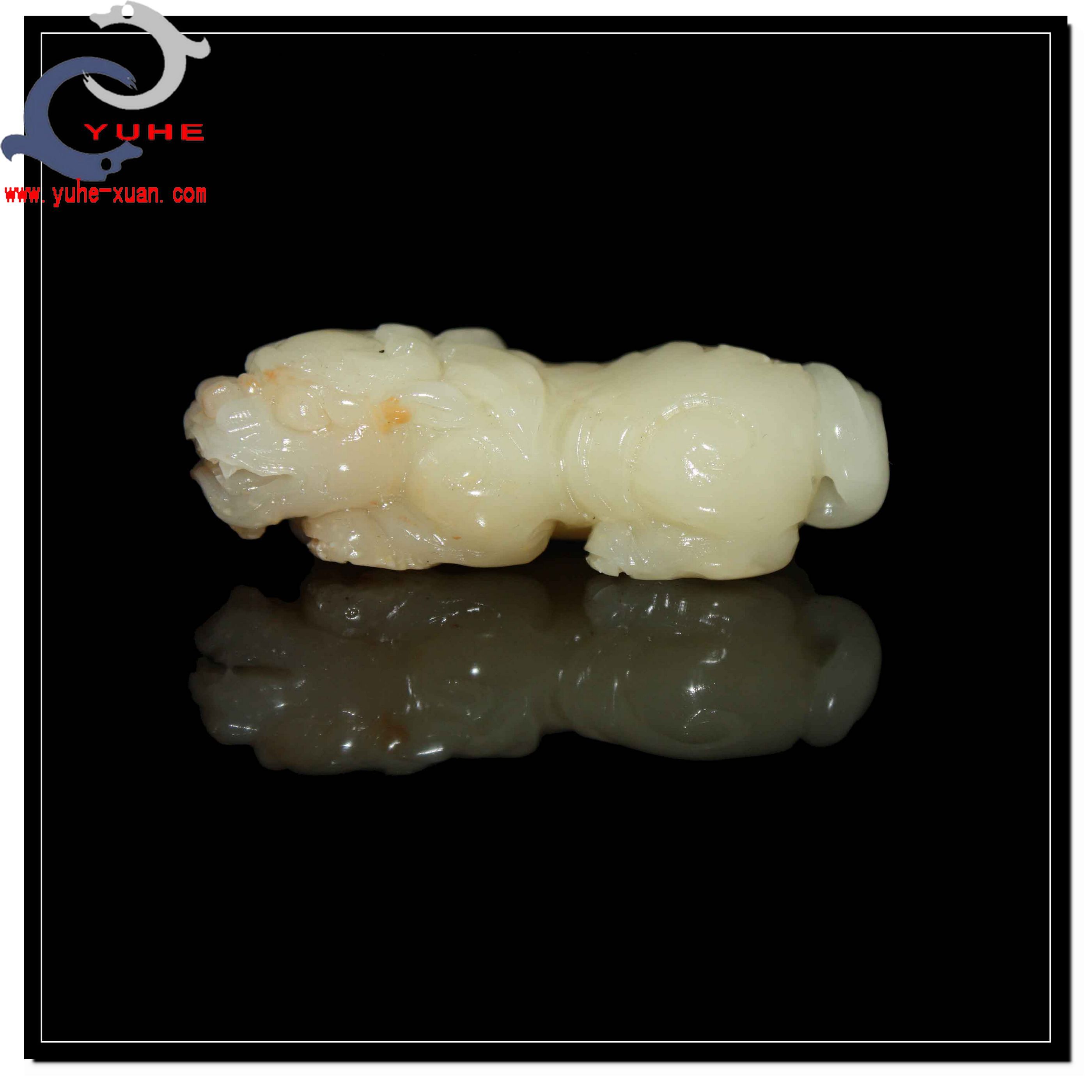 寿山石手件 国石真品芙蓉冻石 精美貔貅手把件文玩【裕和轩】B7-4