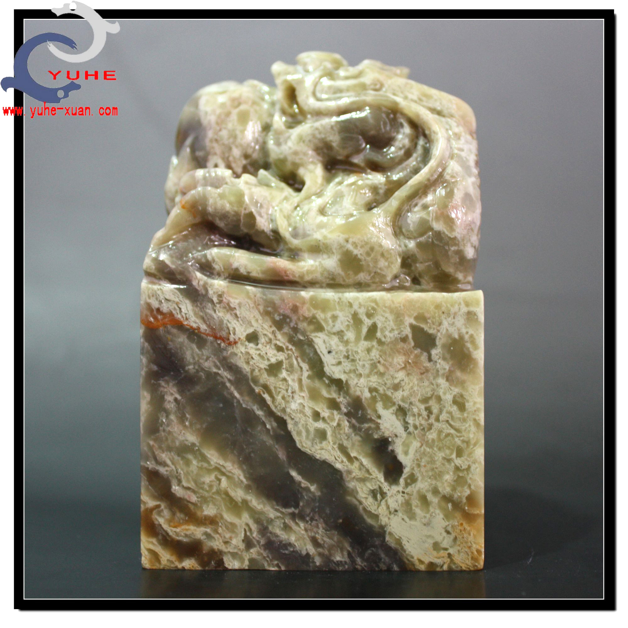 寿山石印章 金石篆刻 老岭石 龙戏珠印钮章玉玺【裕和轩】G56-30