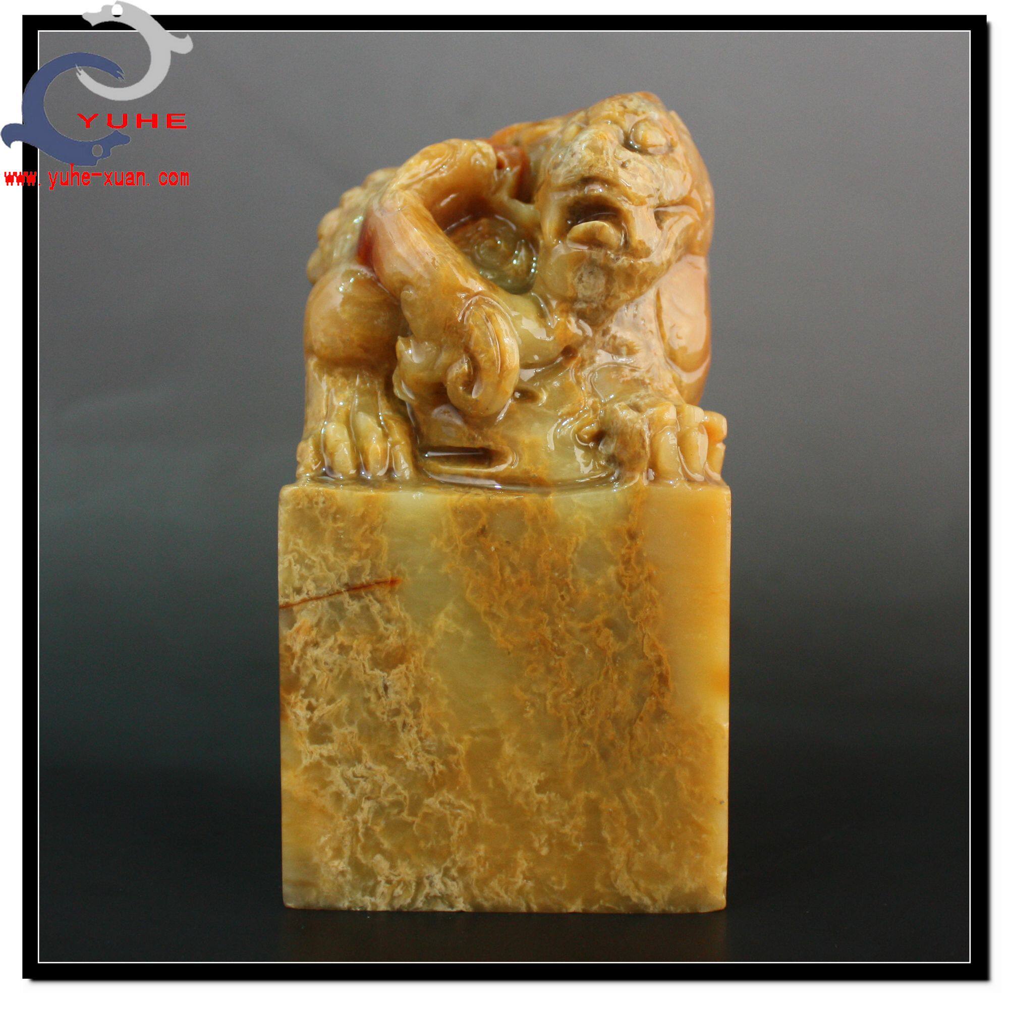 寿山石印章 国石真品老岭石 龙章篆刻名章玉玺【裕和轩】G56-27