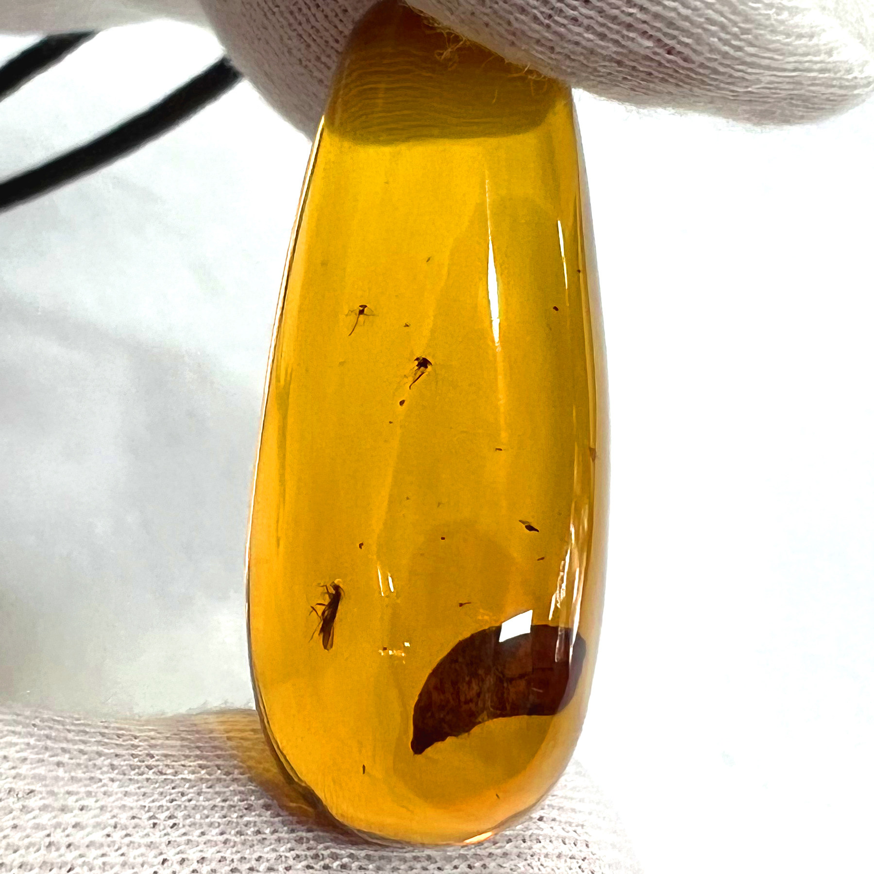 天然原矿净水虫珀项链蓝珀吊坠琥珀蜜蜡原石文玩礼品男女士裕和轩