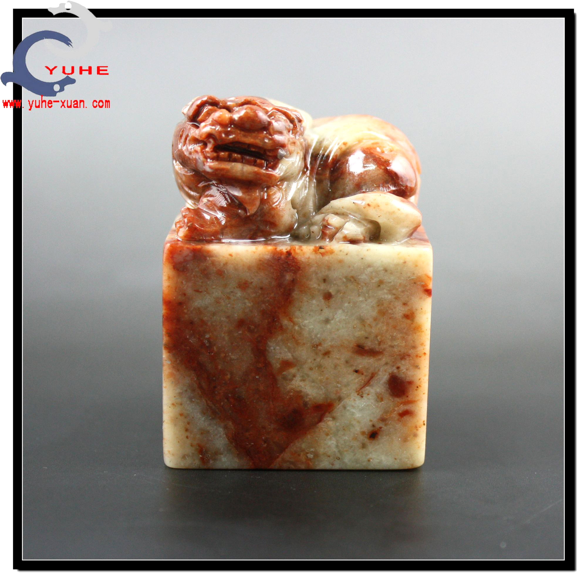 寿山石书法印章 国石真品芙蓉石 吉祥兽狮子印钮章【裕和轩】E6-8