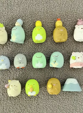 正版散货角落生物可爱卡通桌面摆件萌粒墙角动物玩具公仔