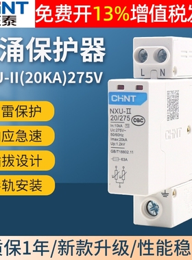 CHNT正泰浪涌保护器220V家用电涌NXU-II 2P 20kA避雷器防雷击NU6