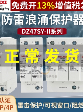 德力西DZ47SY浪涌保护器1p电源电涌CDY防雷击家用2P/4P避雷器385V